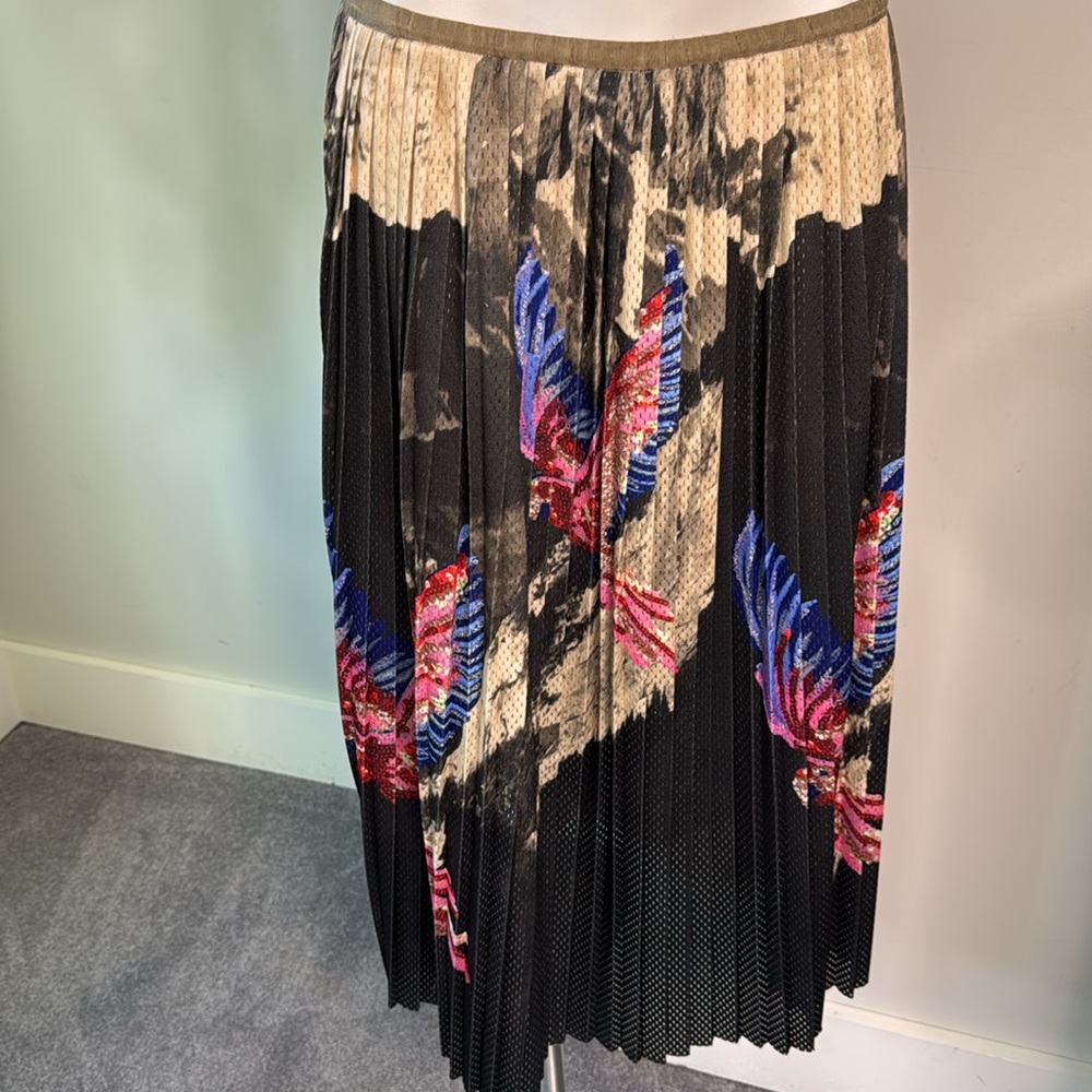 A D’ETACHER To Be Detached Athletic Mesh Serifina Skirt Bird Print size US 10 - Picture 8 of 11